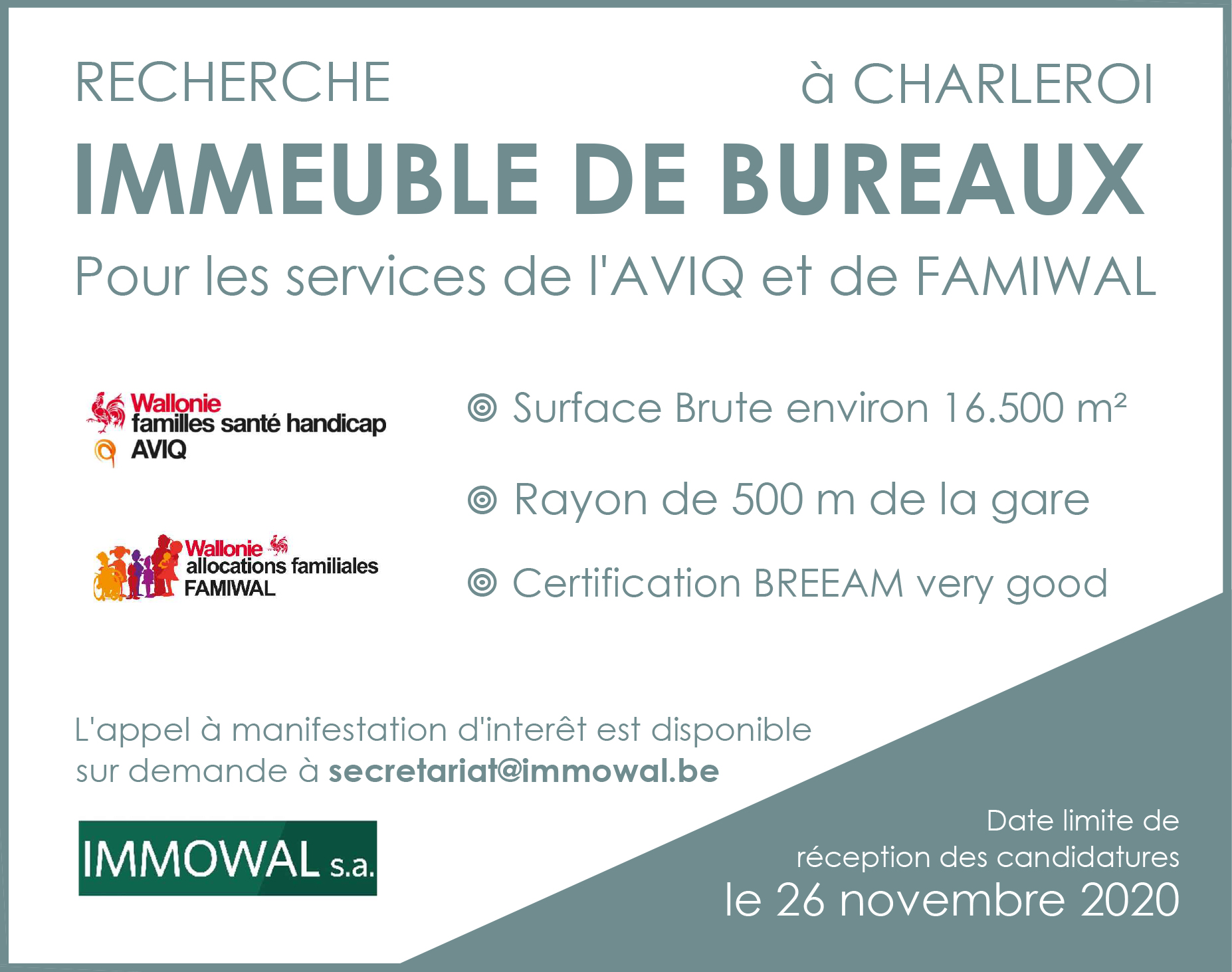 FAMIWAL recherche des nouveaux bureaux