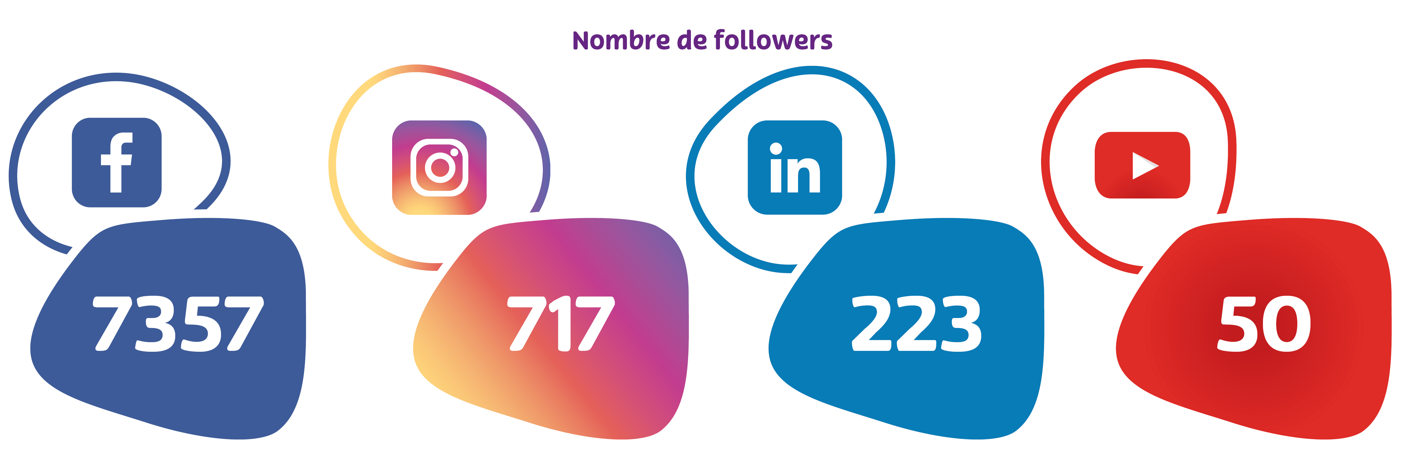 Nombre de followers sur nos réseaux