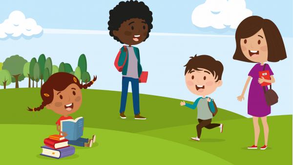 Famille et enfants reçoivent des allocations familiales